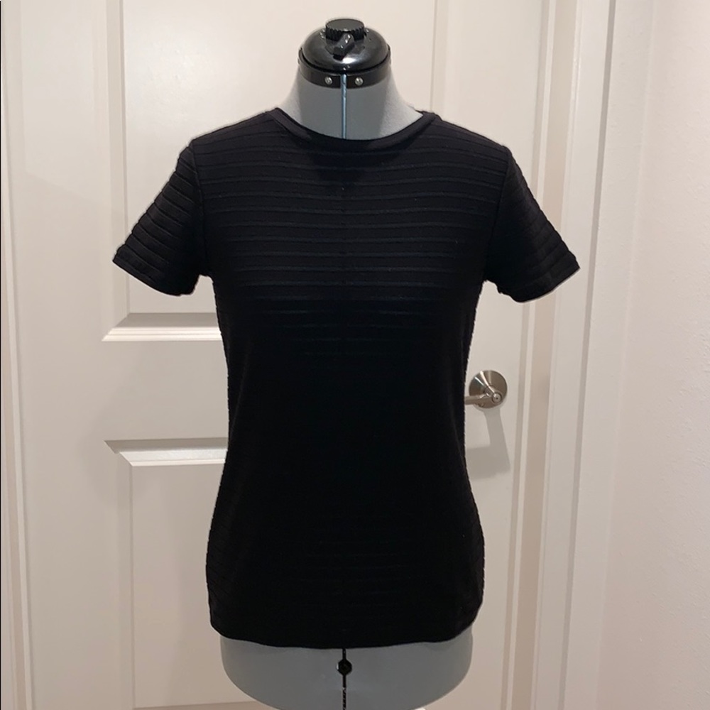 NWT Black ribbed Reiss blouse